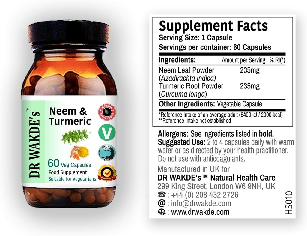 DR WAKDE's Neem & Turmeric Kapsule 