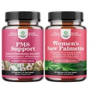 Paket podpore PMS in žaga Palmetto za ženske - DIM, Chasteberry, Black Cohosh & Ashwagandha za obdobje Cramps, Hrup, Mood Swing in Saw Palmetto Extract z Maca Root & Biotin za izgubo las