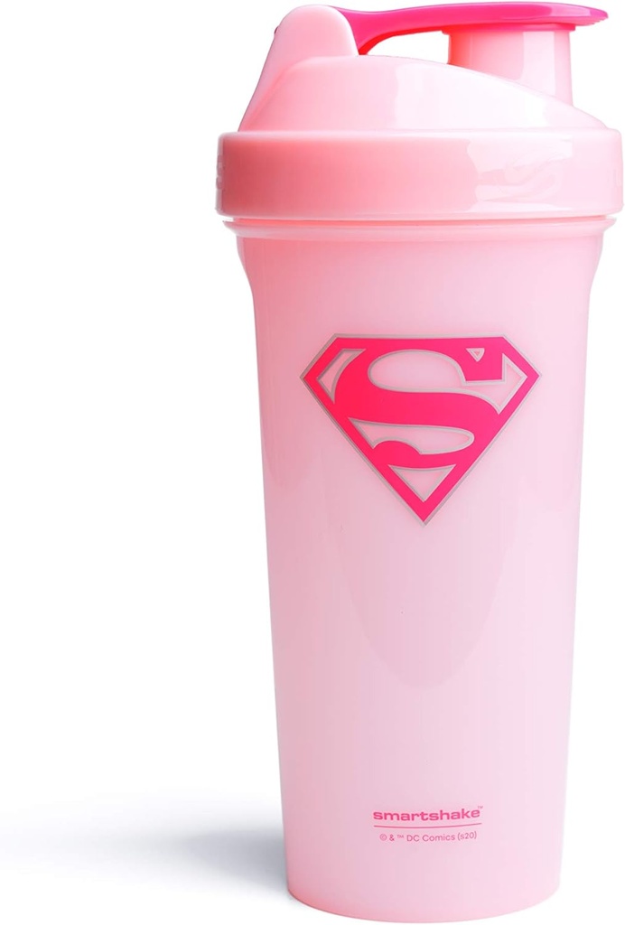 Smartshake Lite League Protein Shaker Steklenica 800ml – DC Comics Steklenica vode, Odporna BPA Prosti Gym Shaker in Protein Powder (Supergirl)