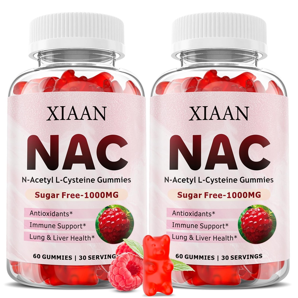 NAC Gumies za otroke in odrasle, N Acetil Cysteine 1000mg NAC dodatek za antioksidantov in imunske podpore, Lung & jetra zdravje, Raspberry Flavor 120 Count