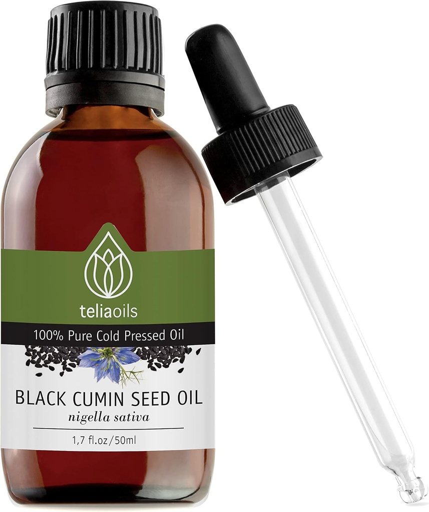 Teliaols črna semena Cumin olje, 100% čista, naravna, hladno stisnjena, bogata z omega-3 & Omega-6 maščobne kisline & polifenoli Premium stopnja, za kožo, nohti in lase, odličen antioksidant