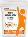 BulkSupplements.com Bel Ledvični izvleček Prašek - bela Ledvica Fižol v prahu - Zeliščni dodatek - Gluten Free, 1,5g na serviranje, 500g (1,1 lbs) (Pack po 1)