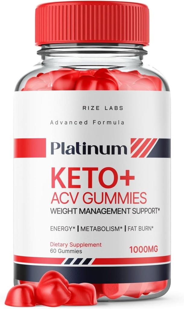Rize laboratoriji Platinum Keto AVC Gumies za napredno hujšanje, dodatek za največjo moč Gomitas (60 Gumies)