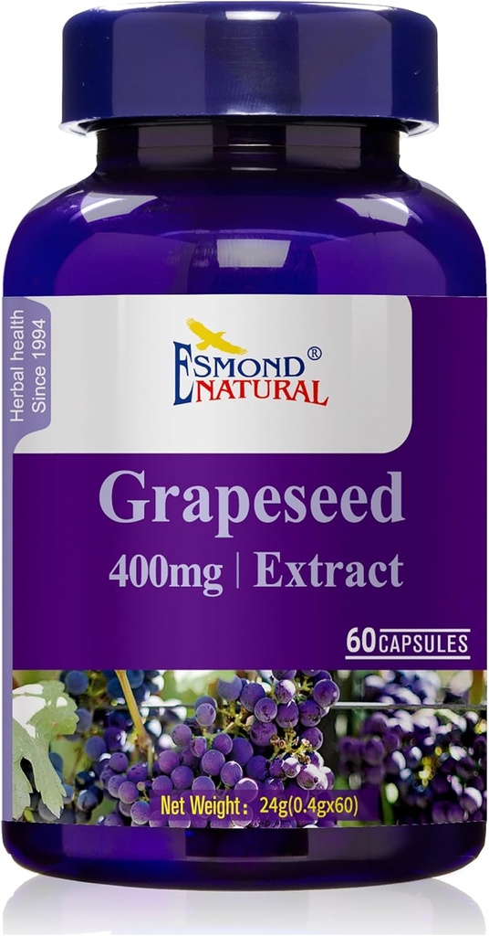 Grozdni ekstrakt (Pomaga ohraniti antioksidant zdravje), GMP, Naravni izdelek Assn Certified, Izdelano v ZDA - 400mg, 60 kapsul