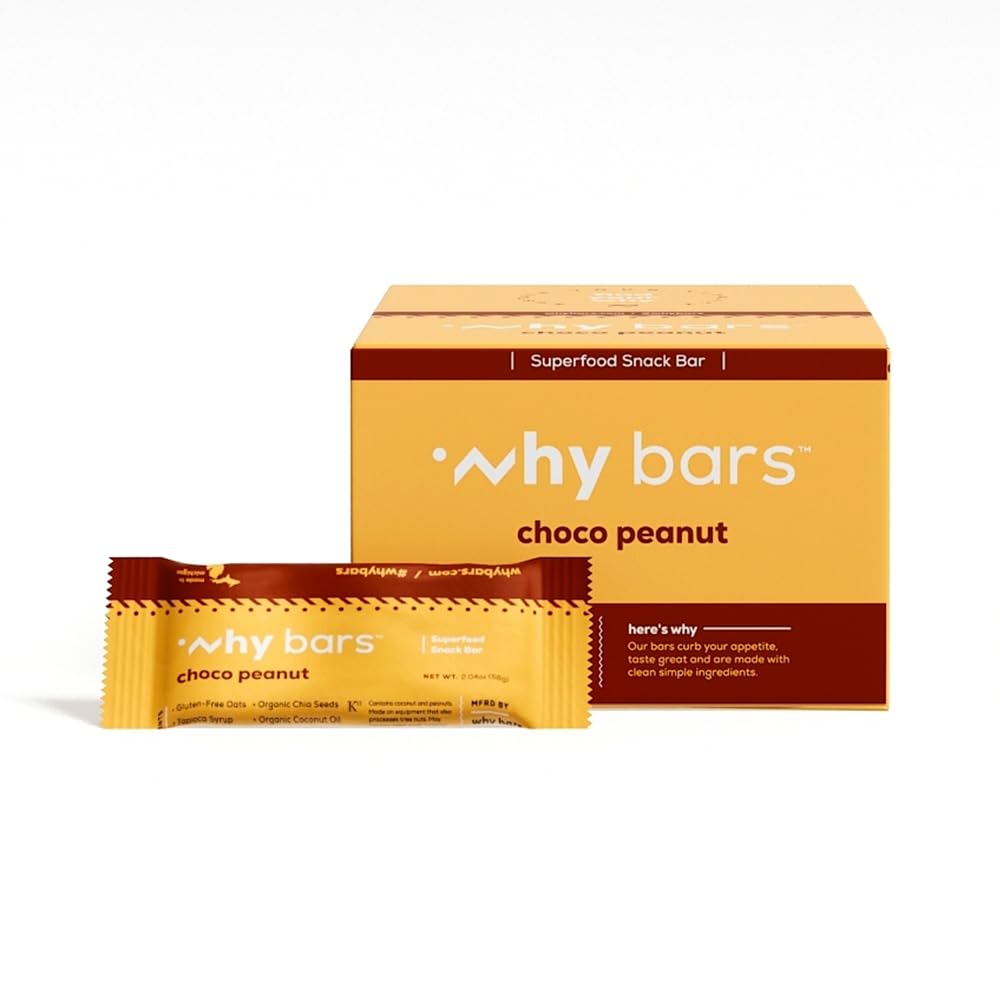 Zakaj čokolade, Beljakovinske čokolade, čokoladno arašidovo maslo, 2.04 Ounce čokoladice (Pack of 12 Protein Bars) - Beljakovinske čokoladice Superfood, Gluten, brez GSO, Organske, Veganske, preproste sestavine