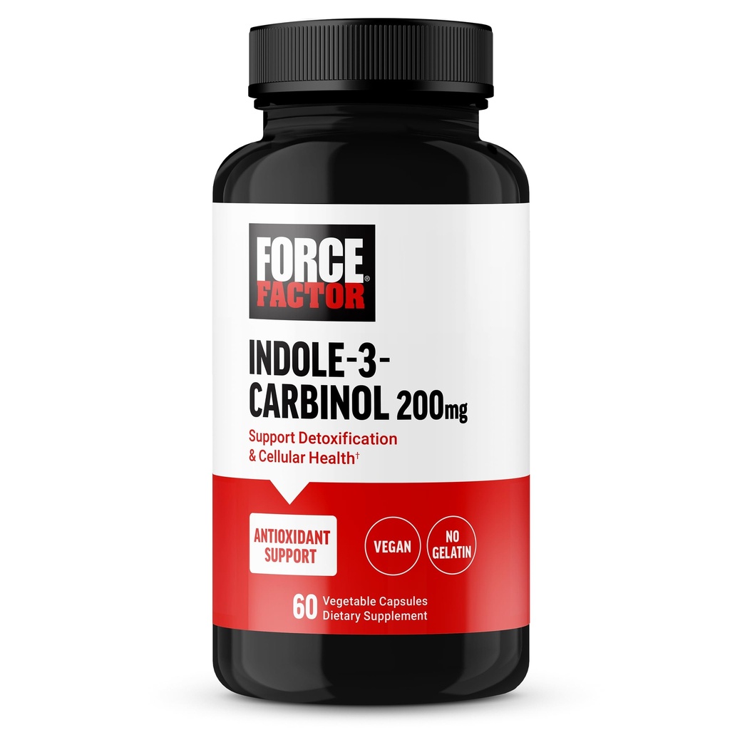 FAKTOR FORCE Indol 3 Karbinol 200 mg Detox in antioksidant dodatek, Detox za moške in ženske z antioksidanti, klinično raziskan odmerek, Vegan, brez želatine, 60 kapsul