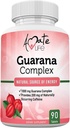 Amate Life Guarana Complex - Guarana Complex Energizer - Kofein Energiring dodatek - Vir energije - Povečanje miselne funkcije dodatek - 1000mg Guarana - 90 tablet