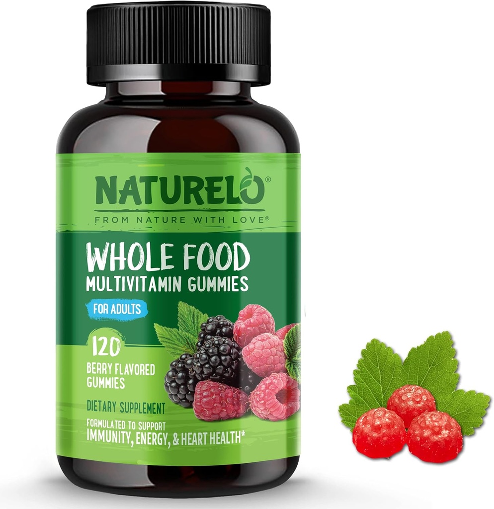 NATURELO Cela hrana Vitamini za odrasle - Žvečljivi gumijasti multivitamin za moške in ženske - 120 Veganskih gumijev