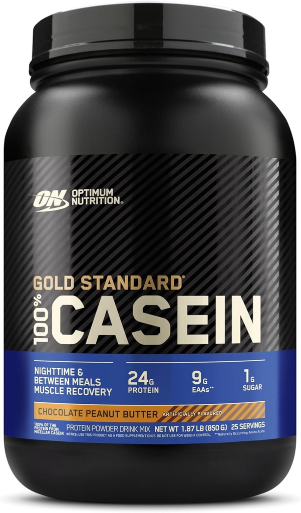 Optimum Nutrition Gold Standard 100% Micellar Kazein Protein Powder, počasno prebavljanje, pomaga vas polno, čez noč okrevanje mišic, čokoladno arašidovo maslo, 1,87 Pound (Packaging May Vary)