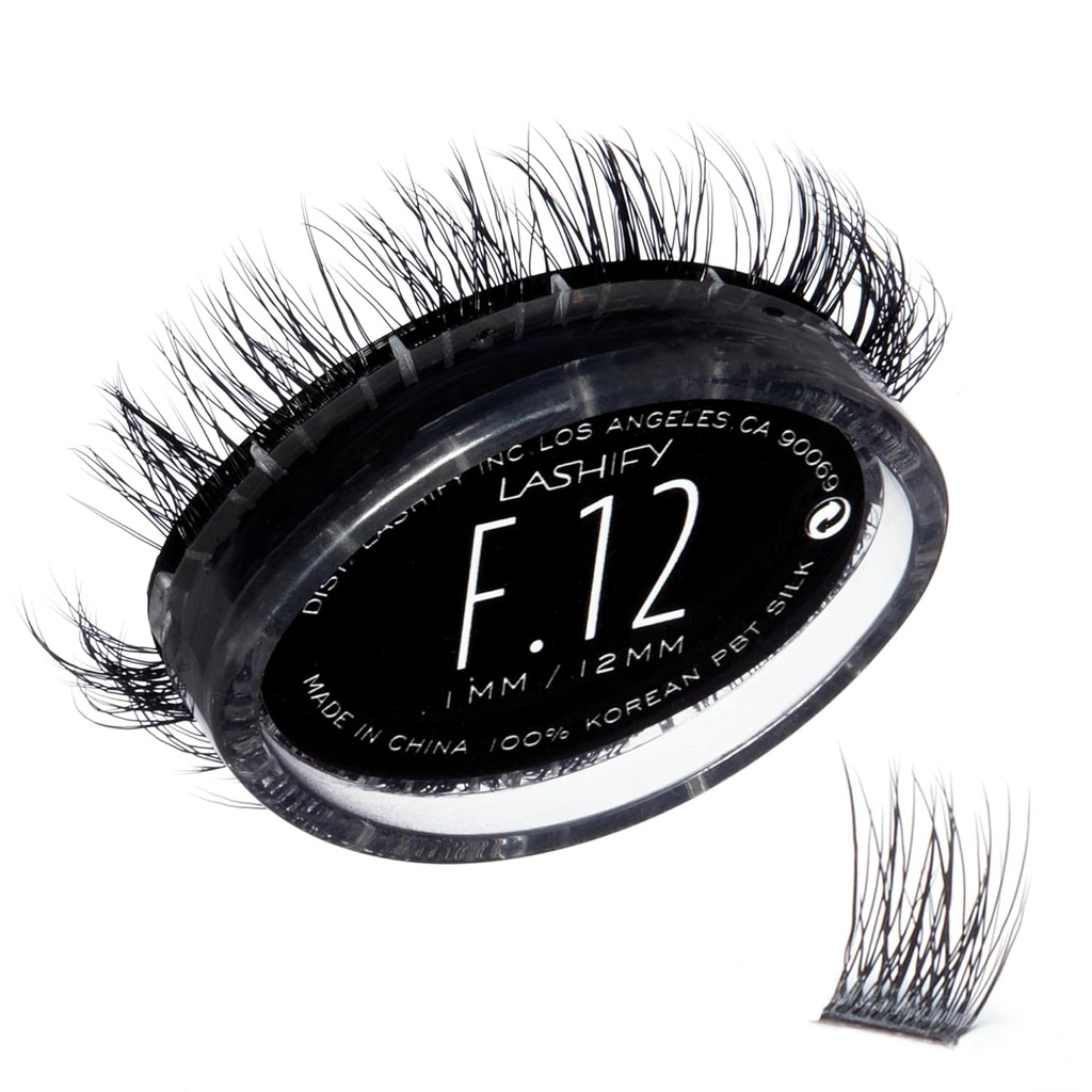 Lashify Fluffy 12mm Gossamer trepalnice razširitve ponovno polnjenje, črna, Easy DIY lažne lasišča dodati popolnost in dimenzijo