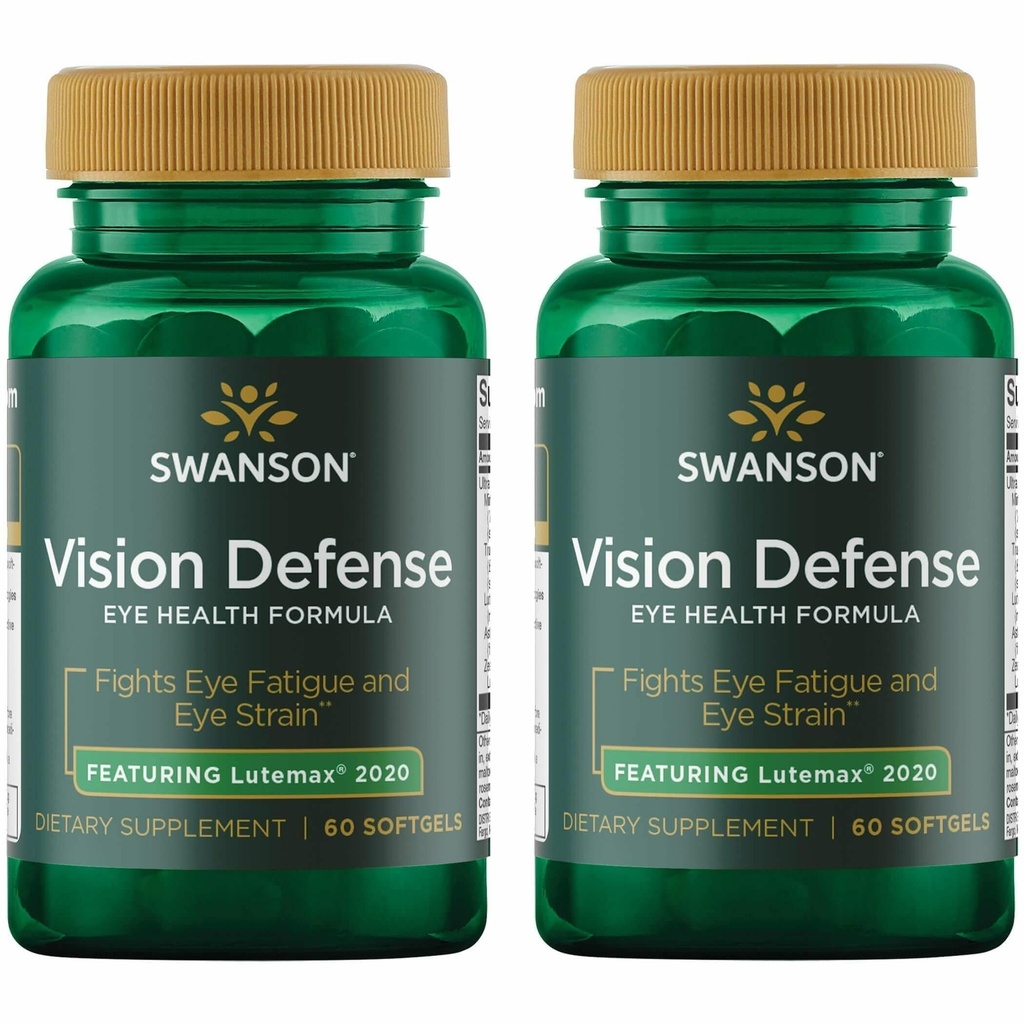 Swanson Vision Defense Antioksidant Vision Health Supplement Lutein Zeaksantin Astaksantin Broccoli Extract borovnice Extract 60 Softgels Sgels (2 paket)