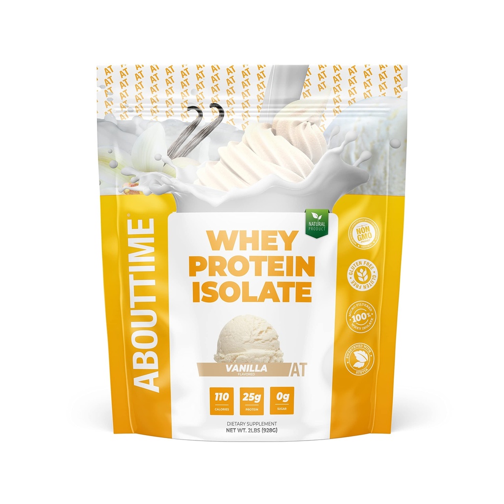 O času Whey protein izolat v prahu 25g Vanilla, naravne sestavine, Ne-GMO, Gluten-free, Laktoza-free, Zero sladkor, Nizko karb, 32 Serving