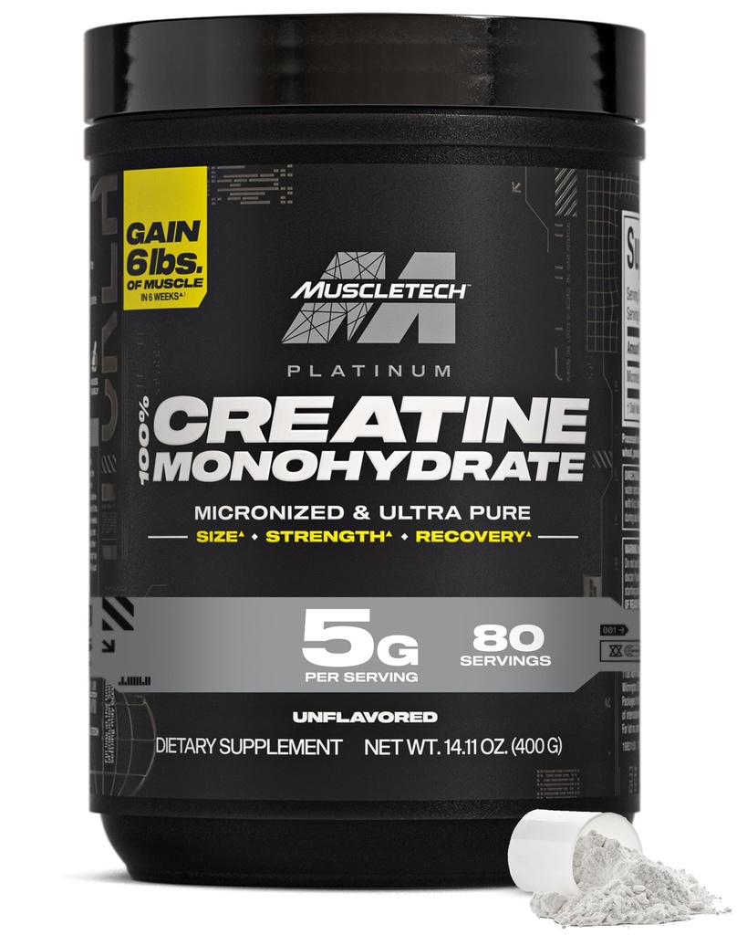 MuscleTech Creatine Monohydrate Powder, Platinum Pure (80 Servings)