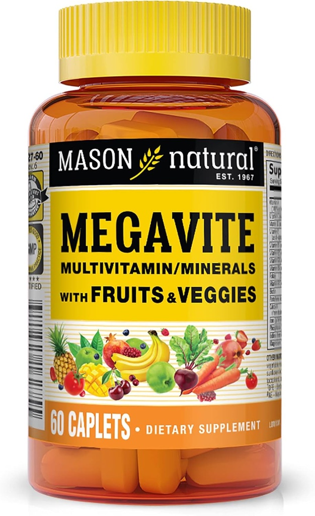 MASON NARAVNI Vitamin Megavite Sadje in vegetarijanci Mineralna formula, 60 Število