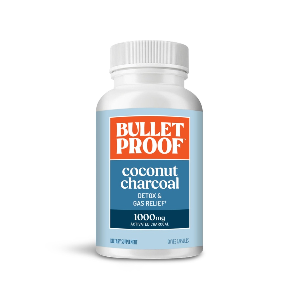 Neprebojne Kokosove Charcoal Detox in plinski Relief kapsule, 90, Izvira iz 100% Coconut Shells, Aktiviran Charcoal za Bloating podporo, Pakiranje lahko Vary