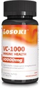 Losoki VC 1000 - Visokodozni vitamin C dodatki za imuno podporo in zaščito proti antioksidantom - puferirana formula z Rose HIPS praškom - 60 tablet