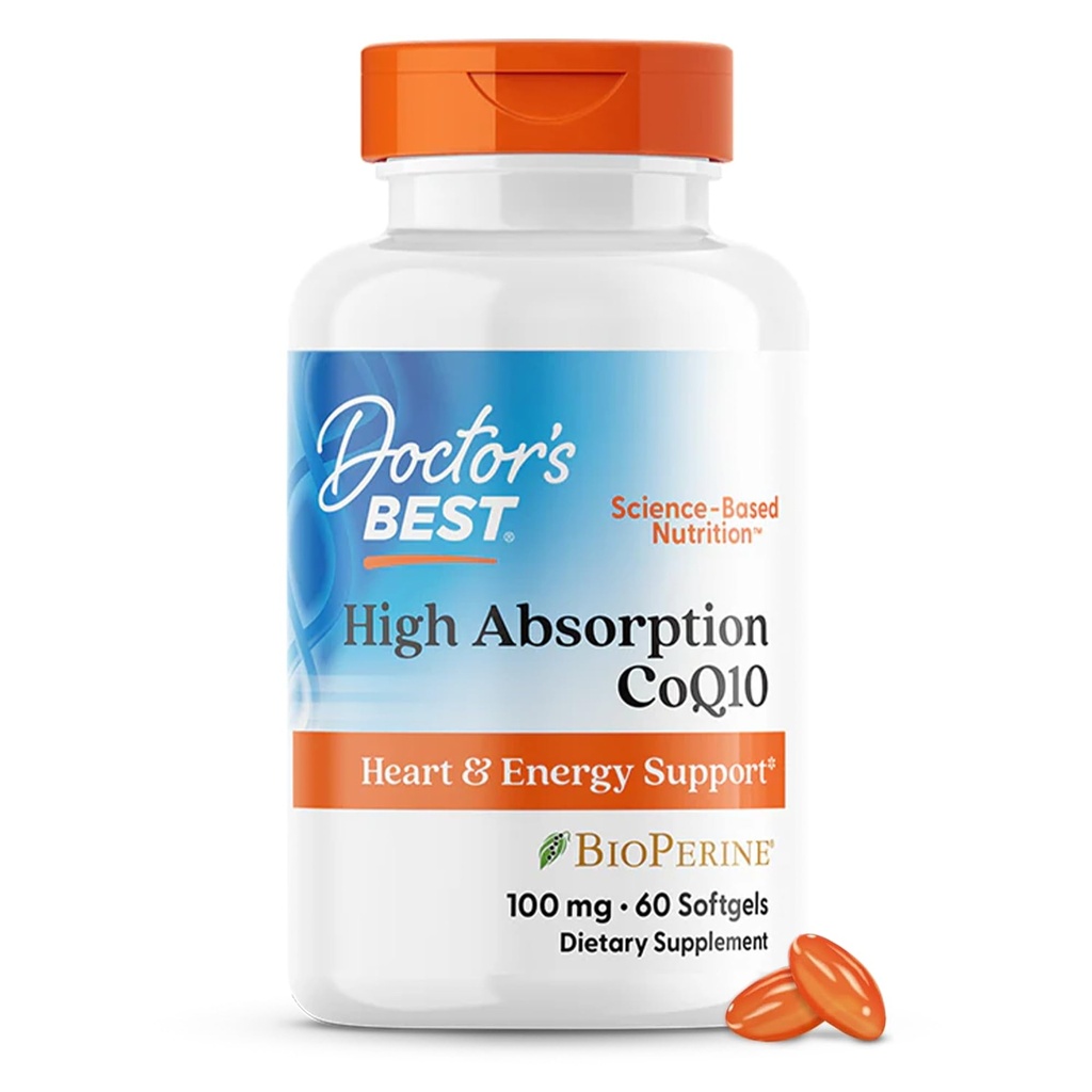 Zdravnik je najboljša visoka absorpcija CoQ10 z BioPerin, Gluten brezplačno naravno Fermentirano, Heart Health & Energy Production, 100 mg, 60 SoFtgels