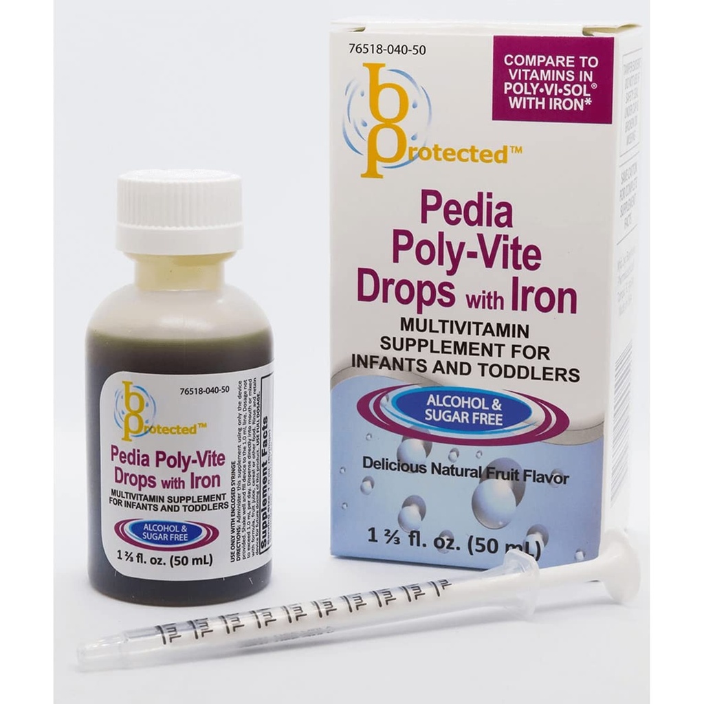 Pedia Poli-Vite kapljice z železom 1 2/3 fl Ounce tekoče