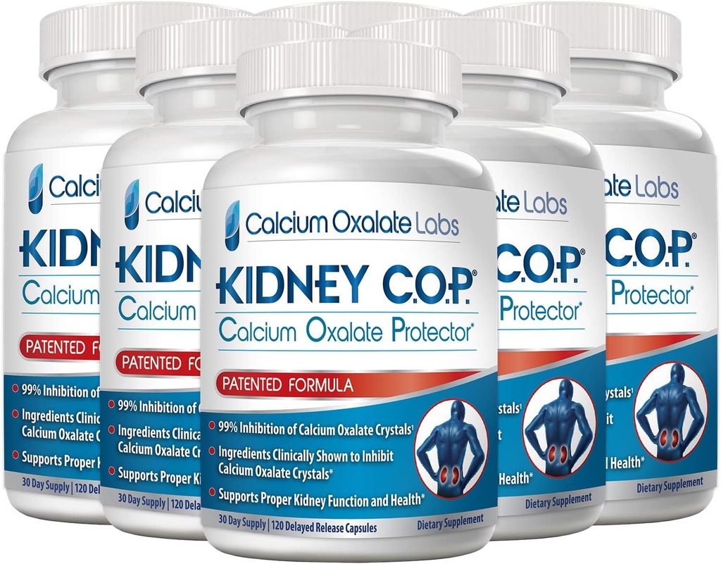 KIDNEY C.O.P. Kalcijev oksalat Protector 120 Kapsule, Ledvica Podpora za kalcijev oksalat kristali, Pomaga ustaviti ponovitev kamnov, močnejši kot Chanca Piedra Stone Breaker dodatki, 6 Pack