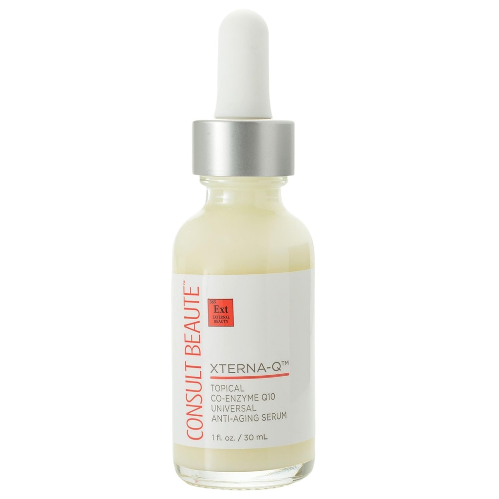 Svet Beaute XTERNA-Q COEnzyme Q10 Proti staranju serum za obraz in vrat, glajenje CoQ10 Peptide, Bergamotovo sadno olje, antioksidant nego kože 1 Fl. Oz.