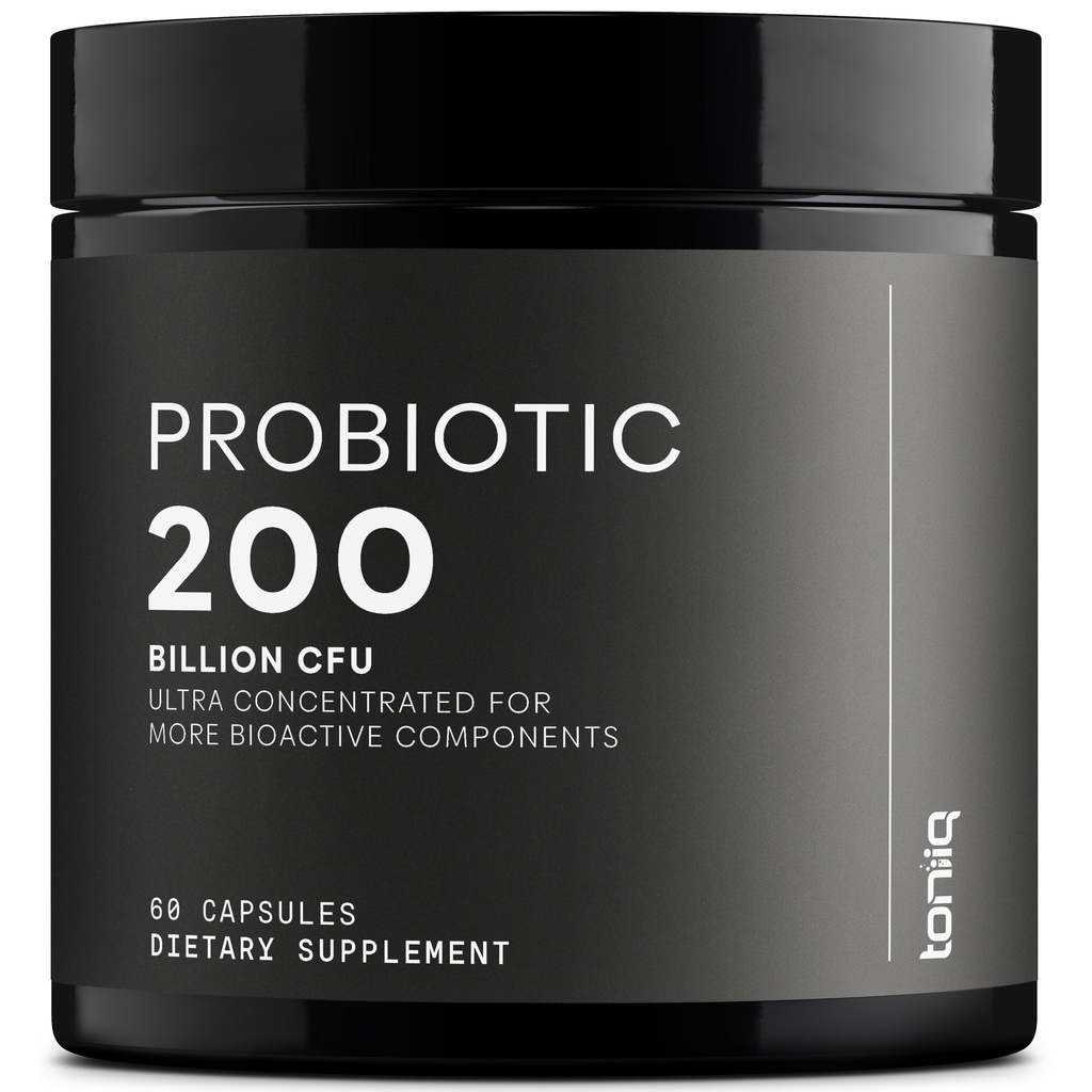 Toniiq 200 milijard CFU probiotični dodatek 30 Preverjeni tretji-party testni sevi - Polna polica-stable probiotics Formula s prebiotično mešanico - Razširjene release kapsule