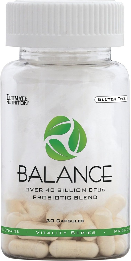 Ultimate Nutrition Balance Probiotik za ženske in moške - 40 milijard CFU 9 sevi, 30 Veggie kapsule, spodbuja antioksidant dejavnost, Gluten brezplačno, ne-GMO, 30 dan dobave