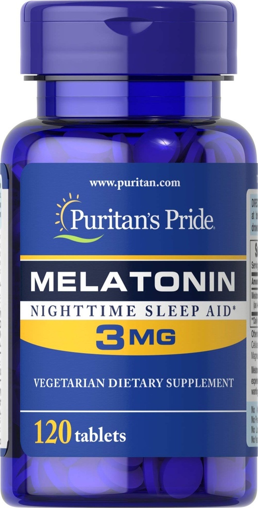 Puritanci Pride Melatonin 3 Mg tablete, 120 Število