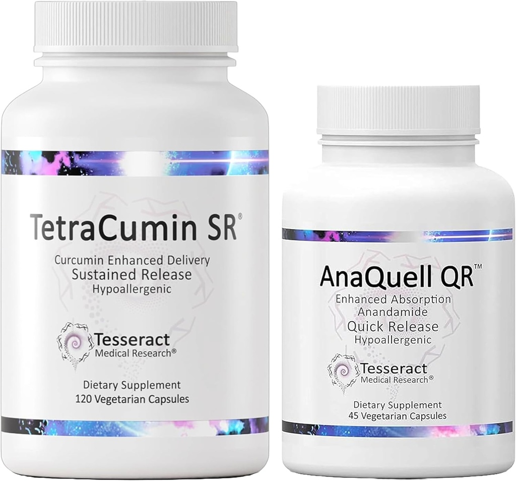 Teseract Medical Research TetraCumin SR Skupna podpora Dopolnilo & AnaQuell QR, Stress Relief & Mood Podpora Dopolnilo