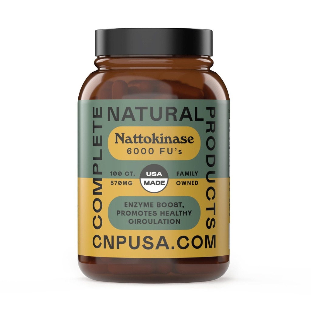 Popolni naravni izdelki Nattokinaze Kapsule - 100 Count 570Mg 6000Fu's, Podpora zdravo kroženje, Natto Enzymes, Gluten Free, Pure Soy Enzyme, Vegan, Non-GMO