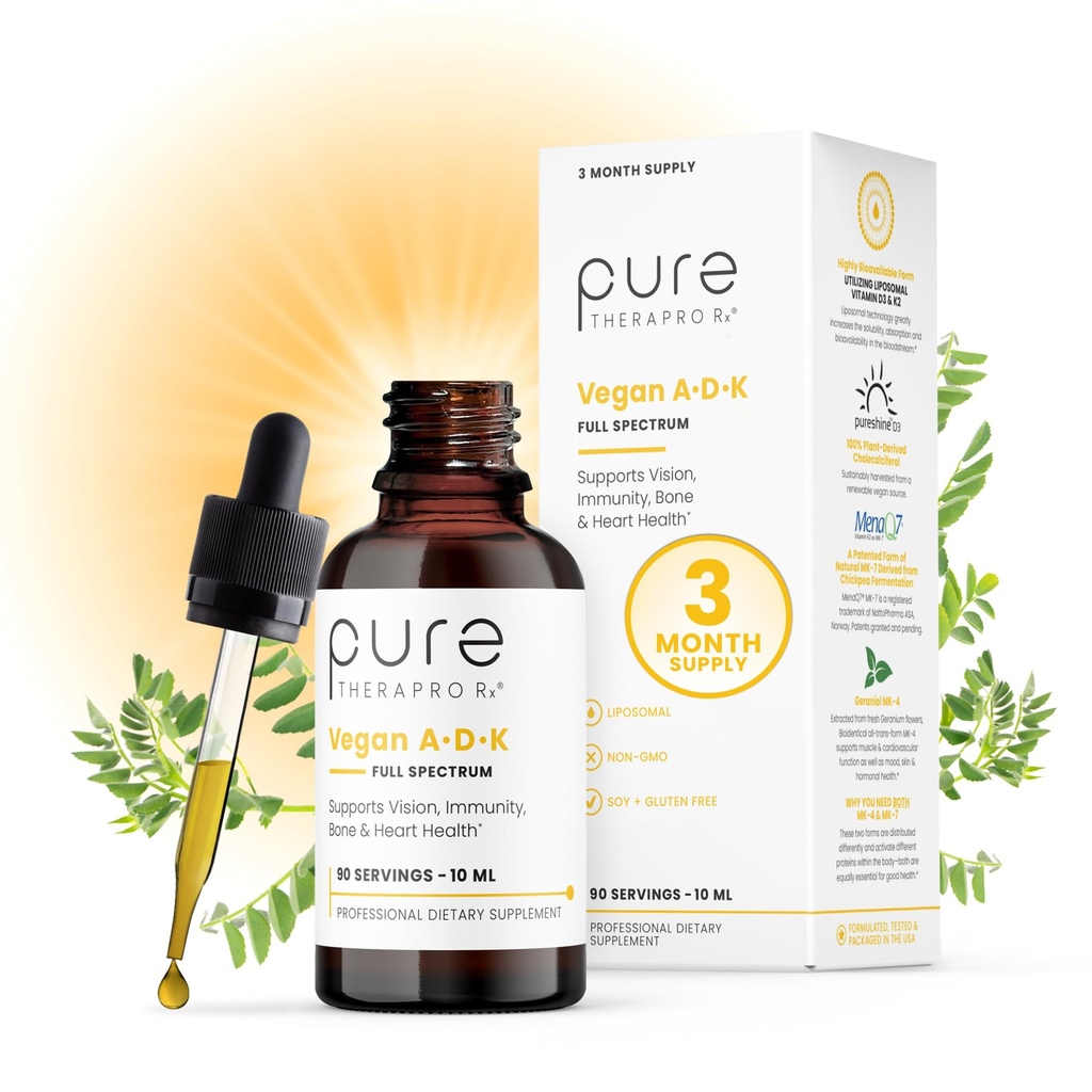 Pure Therapro Rx Vegan kapljice A-D-K 10 Ml, Izdelano v ZDA 