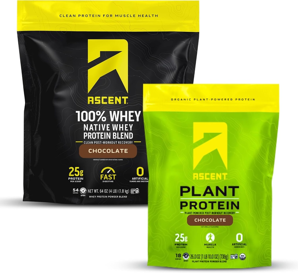 Vzpon Whey 4 lb + Rastline Beljakovine v prahu 18 Servisi - Čokolada