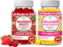 Lunakai Womens Multi in Collagen Gummies Combo - Vse naravne dodatke, Gluten-free, No Corn Syrup 60 ct Collagen in 60 ct ženske multivitaminski - 30-dnevno oskrbo