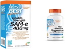 Zdravnik's BEST SAM-e 400 mg, Vegan, Gluten Free, Soy Free, Mood in Joint Support, 60 Enterična in visoka absorpcija Magnezijev Glicinat Lizinat, 100% kelirani, Ne-GMO, Vegan, Gluten
