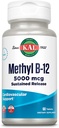 KAL Vitamin B12 Metilcobalamin 5000mcg, Zdrava energija, Presnova, Živčna in rdeča podpora krvnih celic,* Hitra Dissolve ActivMelts, Optimalna absorpcija, Naravni Raspberry Flavor, 90 Servings, 90 Micro Tabs