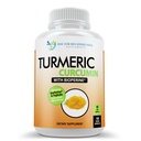 Kurkumin dodatek - 2250mg/d - Veggie Caps - 95% kurkuminoidi s črno papriko ekstrakt (Bioperine) - 750mg Kapsule - 100% Organski - Najmočnejši kurkumi (180 Count)
