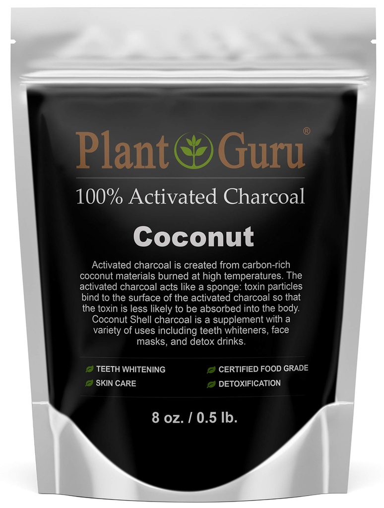 Aktiviran Charcoal prašek 8 oz. Kokos - Hrana Stopnja Kosher non-GMO - Beljenje zob, Maska obraza in milo. Spodbuja naravno razstrupljanje in pomaga pri razkuževanju