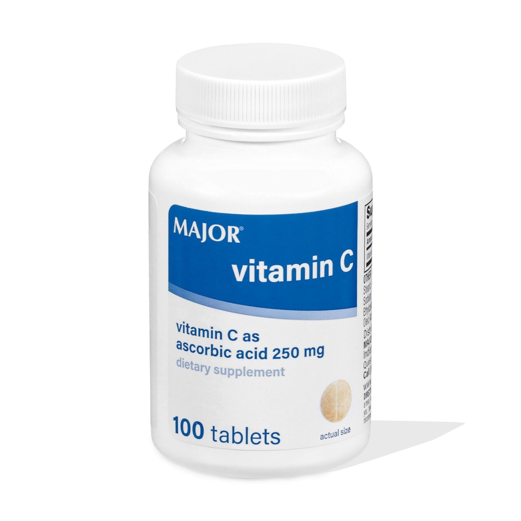 MAJOR Vitamin C 250 Mg - prehranska dopolnila - 100 tablet (1 pakiranje)