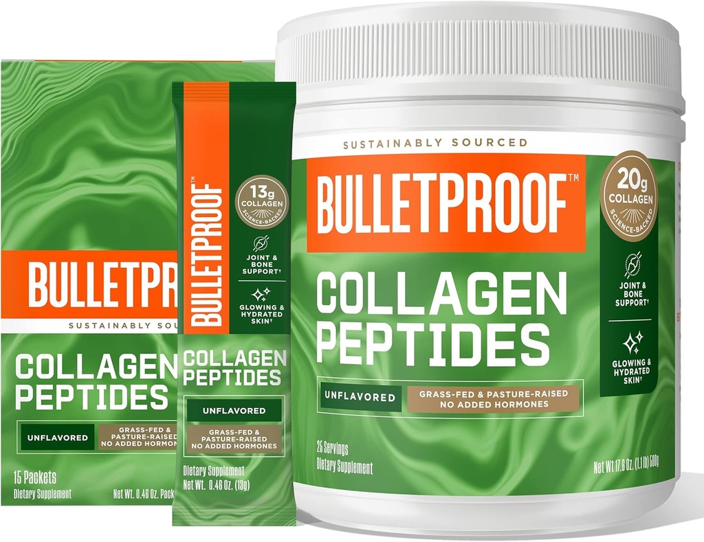 Neprebojni Nearomatizirani beljakovinski praški kolagena, 18 g beljakovine, 17.6 Oz, nearomatizirani beljakovinski praški GoPacks, 12 g beljakovine, 15 pakiranja, Grass Fed peptidi in aminokisline