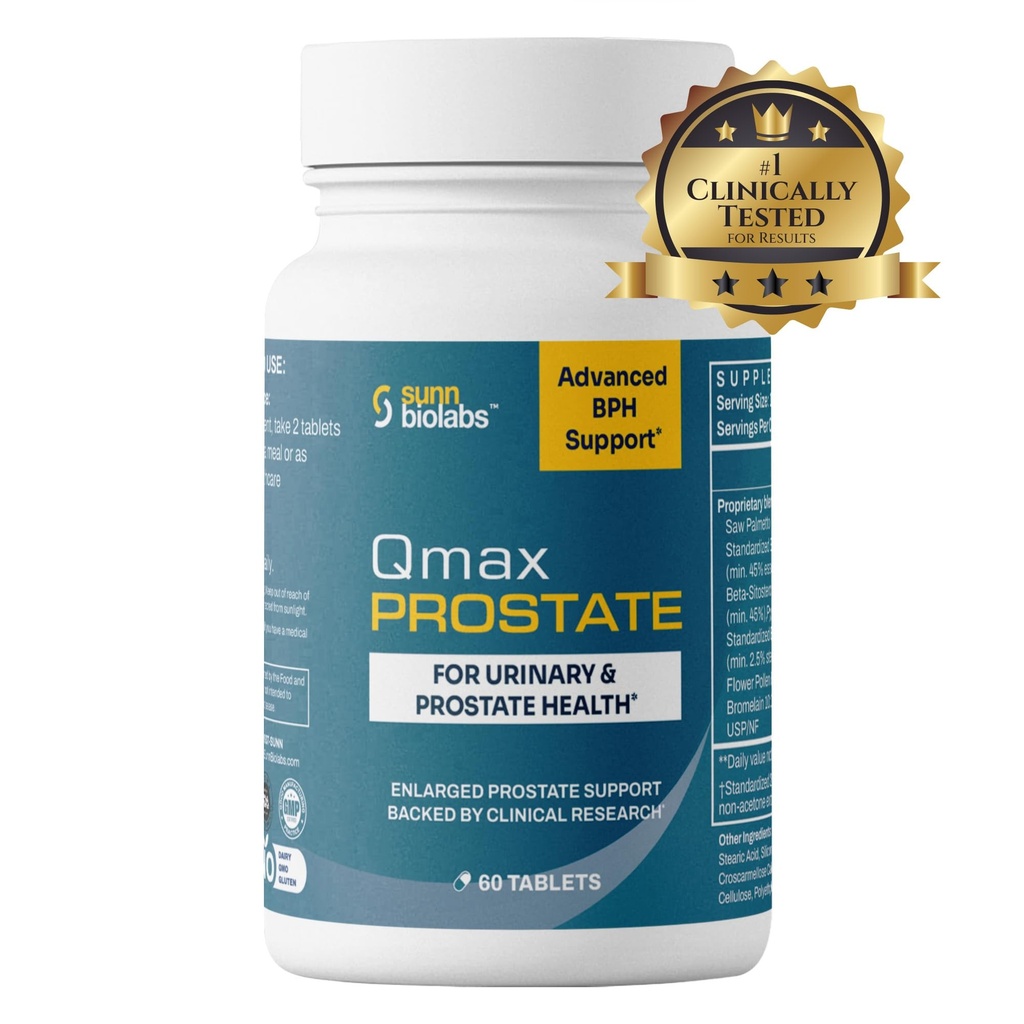 Qmax prostate s Premium Saw Palmetto - Zdravnik Formulirani dodatek za BPH, Razširjena prostata, in podpora urinski pretok - Prostata Zdravje za moške