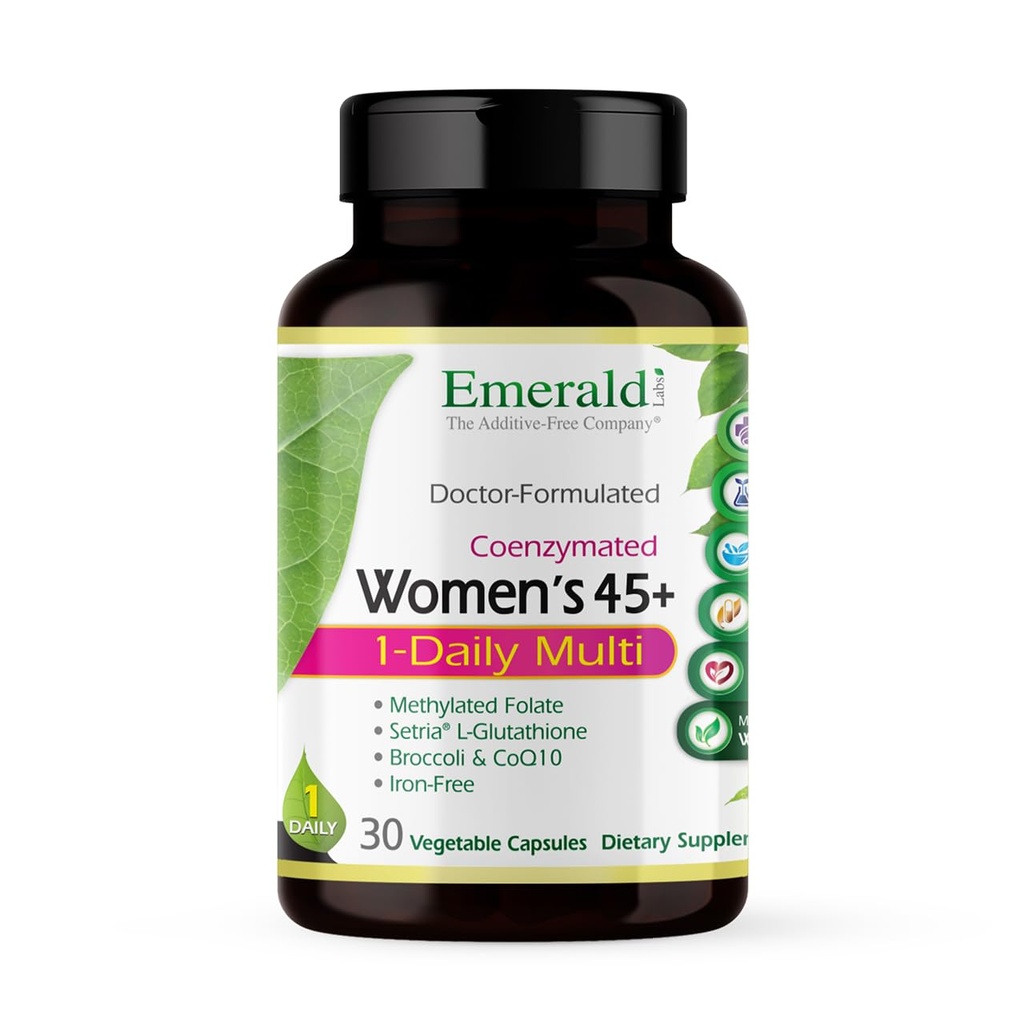 EMERALD LABS ženske 45+ 1-dnevni multi - popoln multivitamin za celovito podporo, zdravje kosti in srca* - zasnovan za ženske 45+ - Gluten-free & vegetarijanski - 30 zelenjavnih kapsul