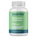 BESTVITE Kromov pikolinat 200mcg (250 vegetarijanskih kapsul) - brez stearat - brez dikalcijevega fosfata - vegan - brez glutena - ne-GMO