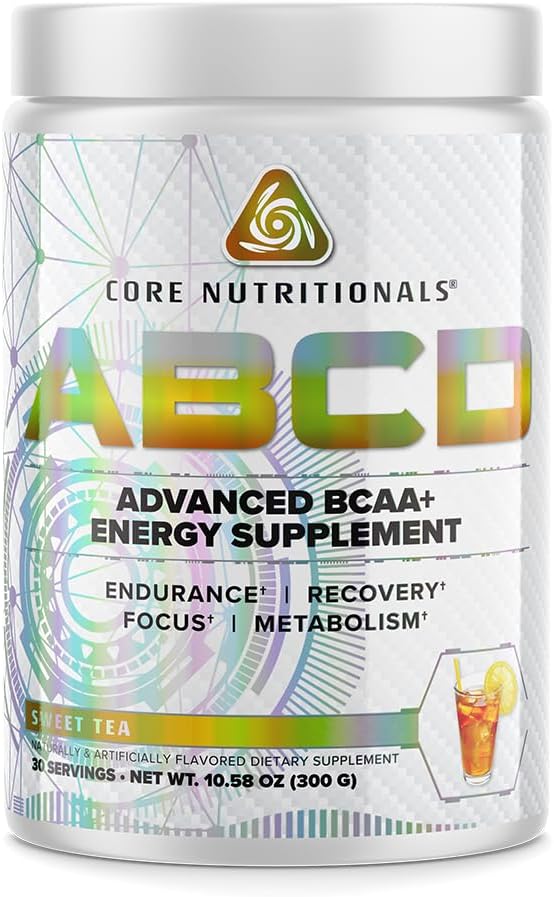 Core Nutritionals Platinum ABCD Advanced BCAA Energy Supplement, Izboljša vzdržljivost, recovery, in Focus 30 Serving (sladki čaj)