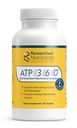 Raziskana prehrana ATP 360 - Mitohondrijski dodatki za podporo Entire Energy Cycle & Cell Membranes - klinično raziskani ATP dodatki, visoki odmerki CoQ10, R-lipojska kislina in PQQ, 90 kapsul