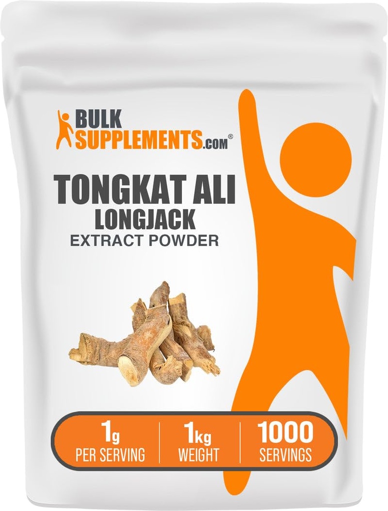 BulkSupplements.com Longjack Extract Prašek - Tongkat Ali Extract, Tongkat Ali za moške in ženske - Gluten Free, 1g na Serving, 1kg (2,2 lbs) (Pack of 1)