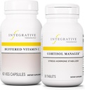 Integrativni terapevtski paketi z upraviteljem kortizola, 30 tablet - kapsule vitamina C 1000 mg, 60 veganskih kapsul - dopolnilo stresu z Ashwagandha* - Imunski dodatek z antioksidanti