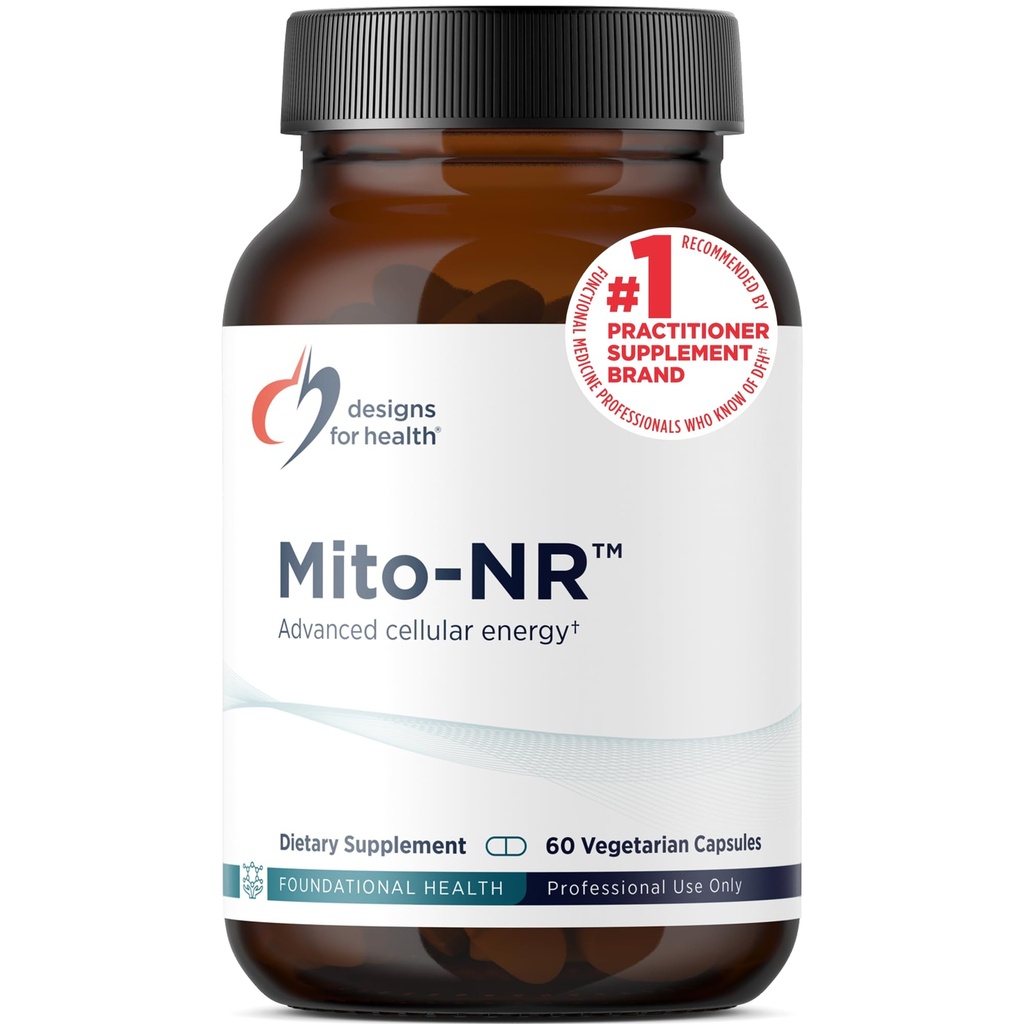Designs for Health Mito-NR - Nikotinamid Riboside (NAD dodatek) s COQ10 + Trans Geranilgeraniol - NR + GG dodatek za mitohondrijsko podporo za zdravje celic (60 kapsul)