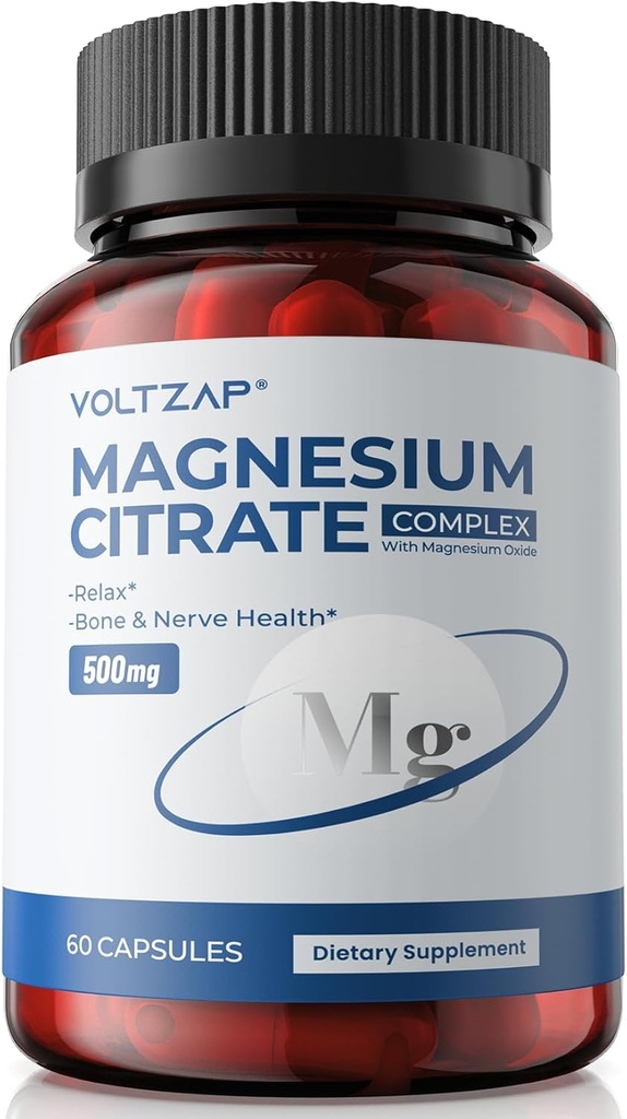 Magnezijev Citrat Kapsule 500mg Dopolnilo: za zaprtje in zdravo podporo za spanje Visoko Absorbljiva Magnezijev Element dopolnilo kompleks za mišice in prebavne podpore - Ne-GMO & Gluten Free