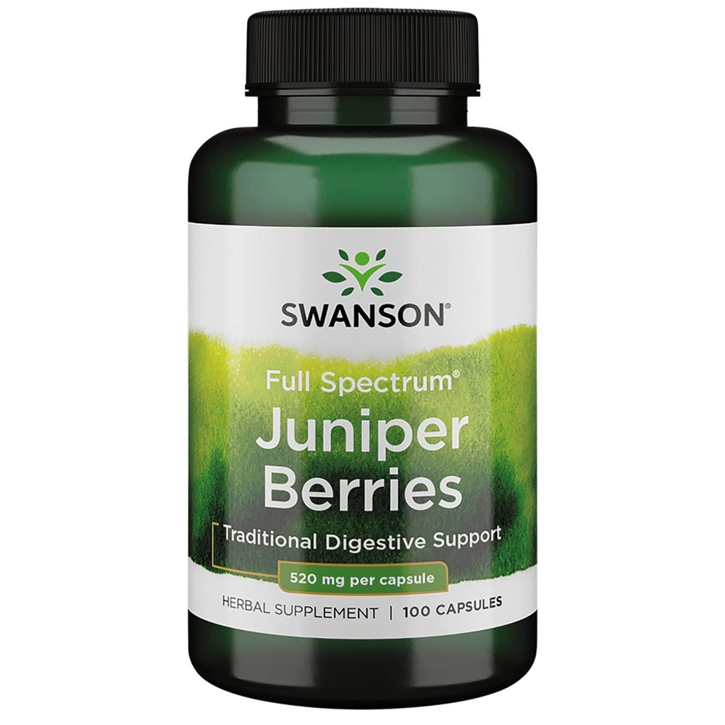 Swanson Juniper jagode Prebavni imunski sistem zdravje Fiber zeliščni dodatek 520 mg 100 kapsul (kap)