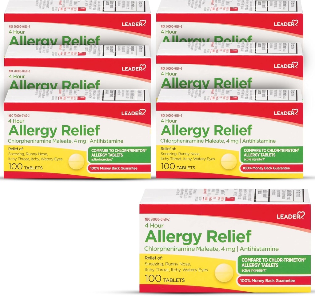 Alergija 4. ure, tablete klofeniramin maleat, antihistaminik, 4 mg, 100 število (paket 6)