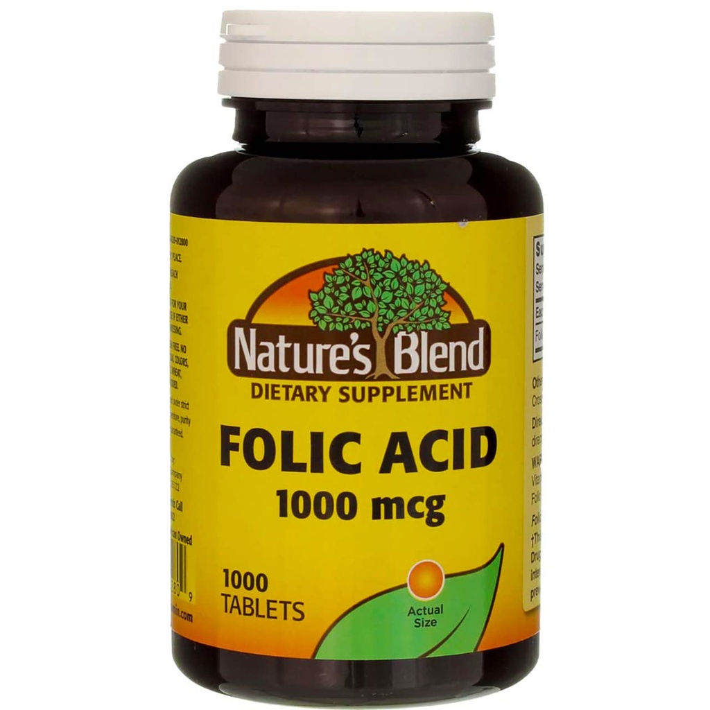 Naravna mešanica folne kisline 1000 μg - 1000 tablet Pakiranje po 3